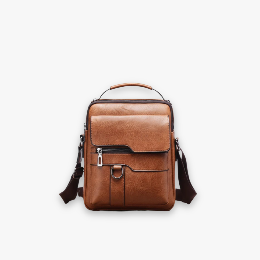 Lorvian Structured Crossbody Bag in Caramel - Lync Nova