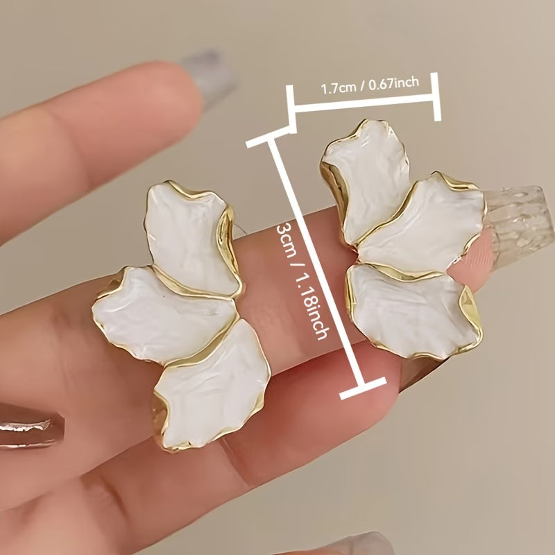 Pearl Flower Petal Earrings