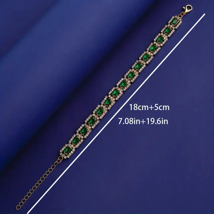 Emerald Green Statement Gold Bracelet