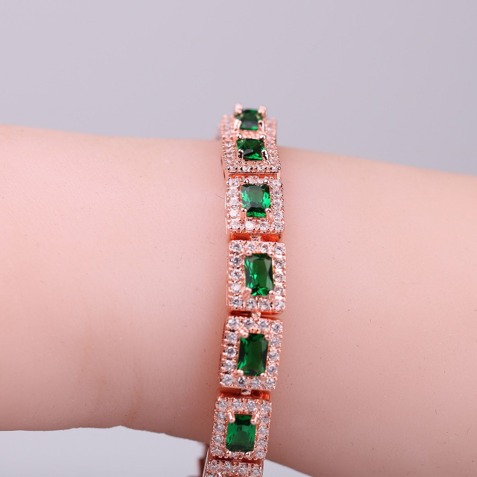Emerald Green Statement Gold Bracelet