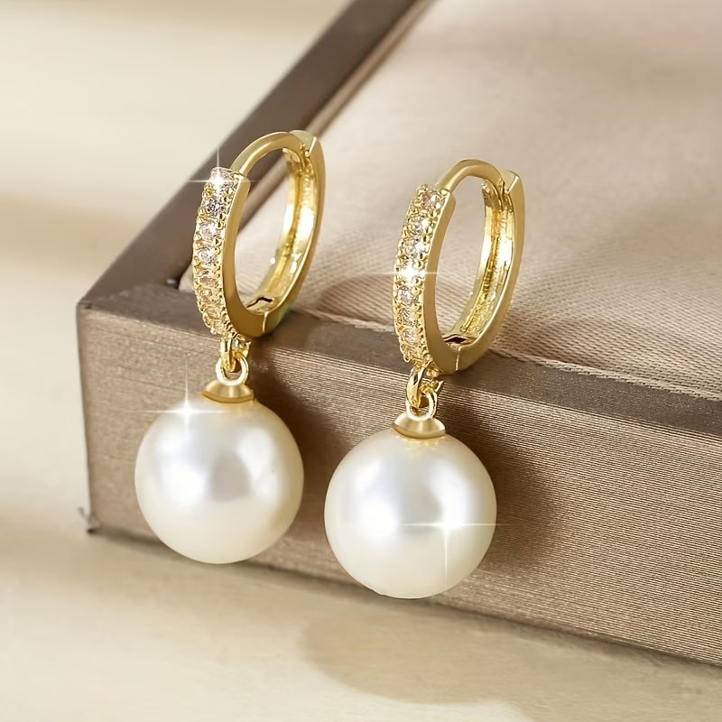 The Geometric Pearl Drop Earrings