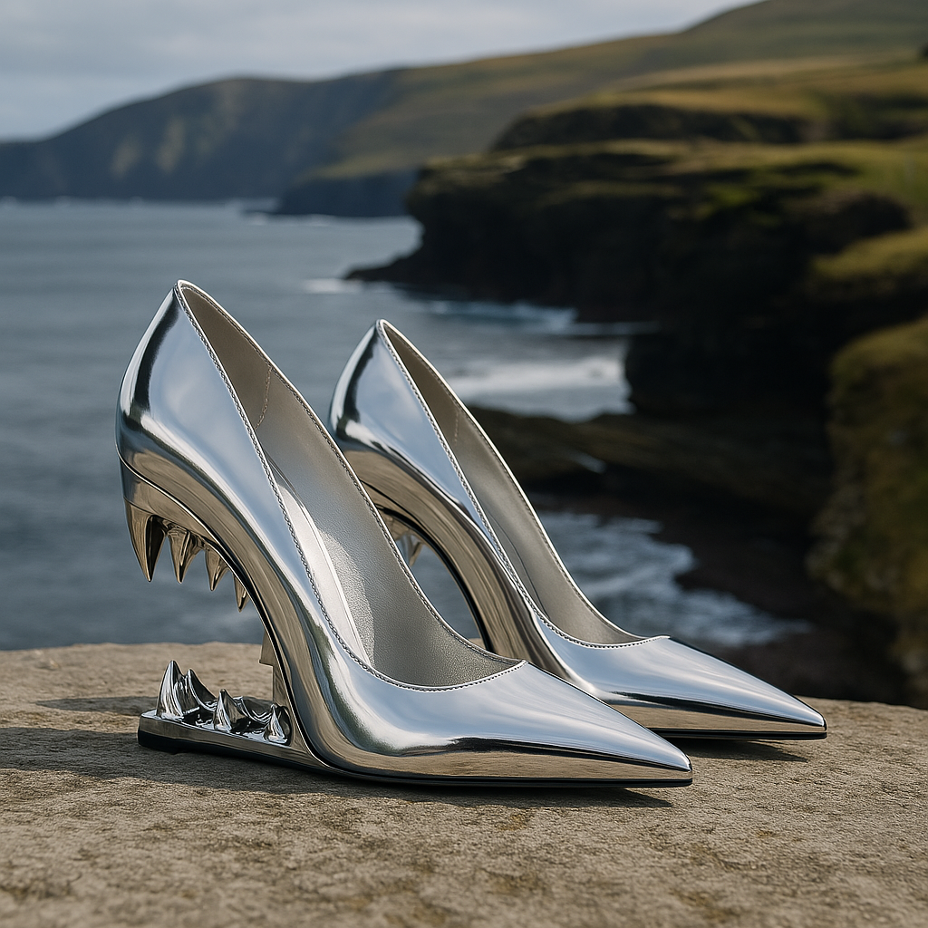 Panther Teeth High-Heel Stiletto Pumps