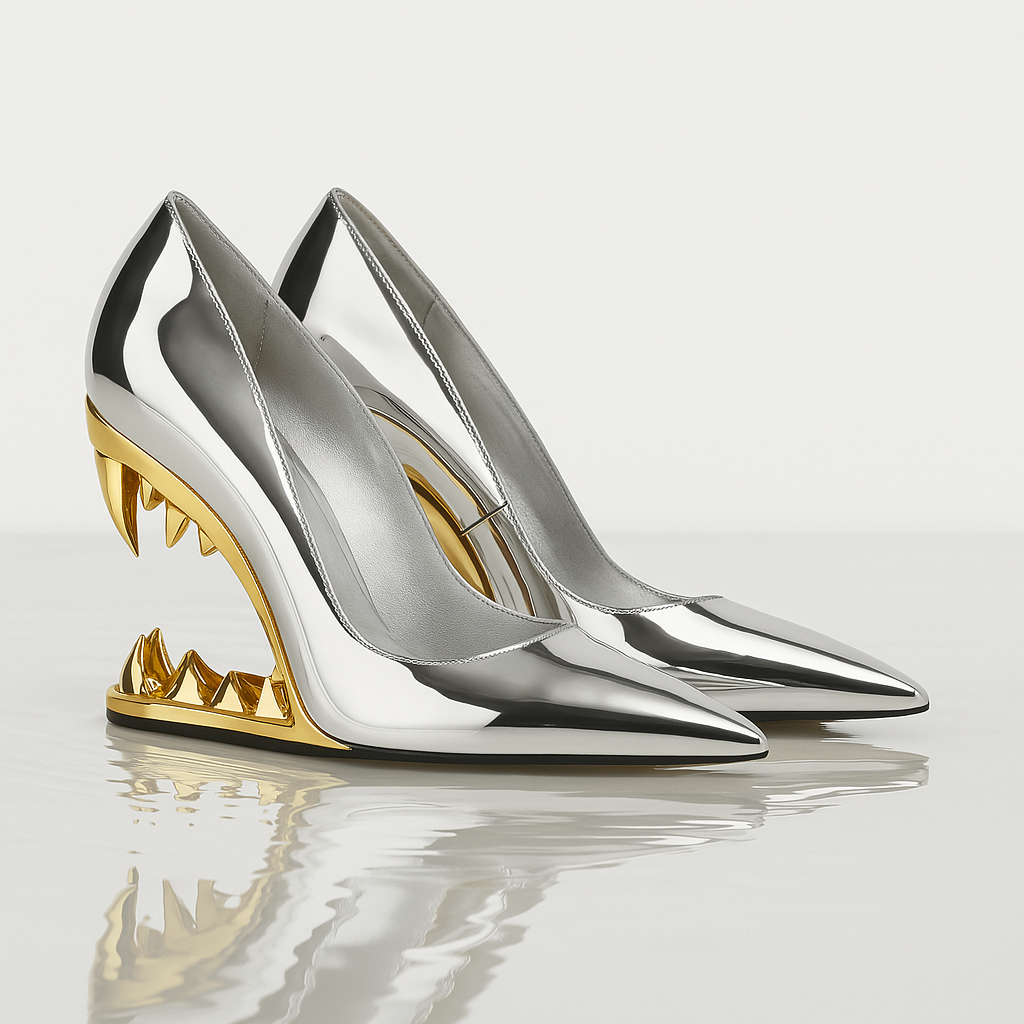 Panther Teeth High-Heel Stiletto Pumps