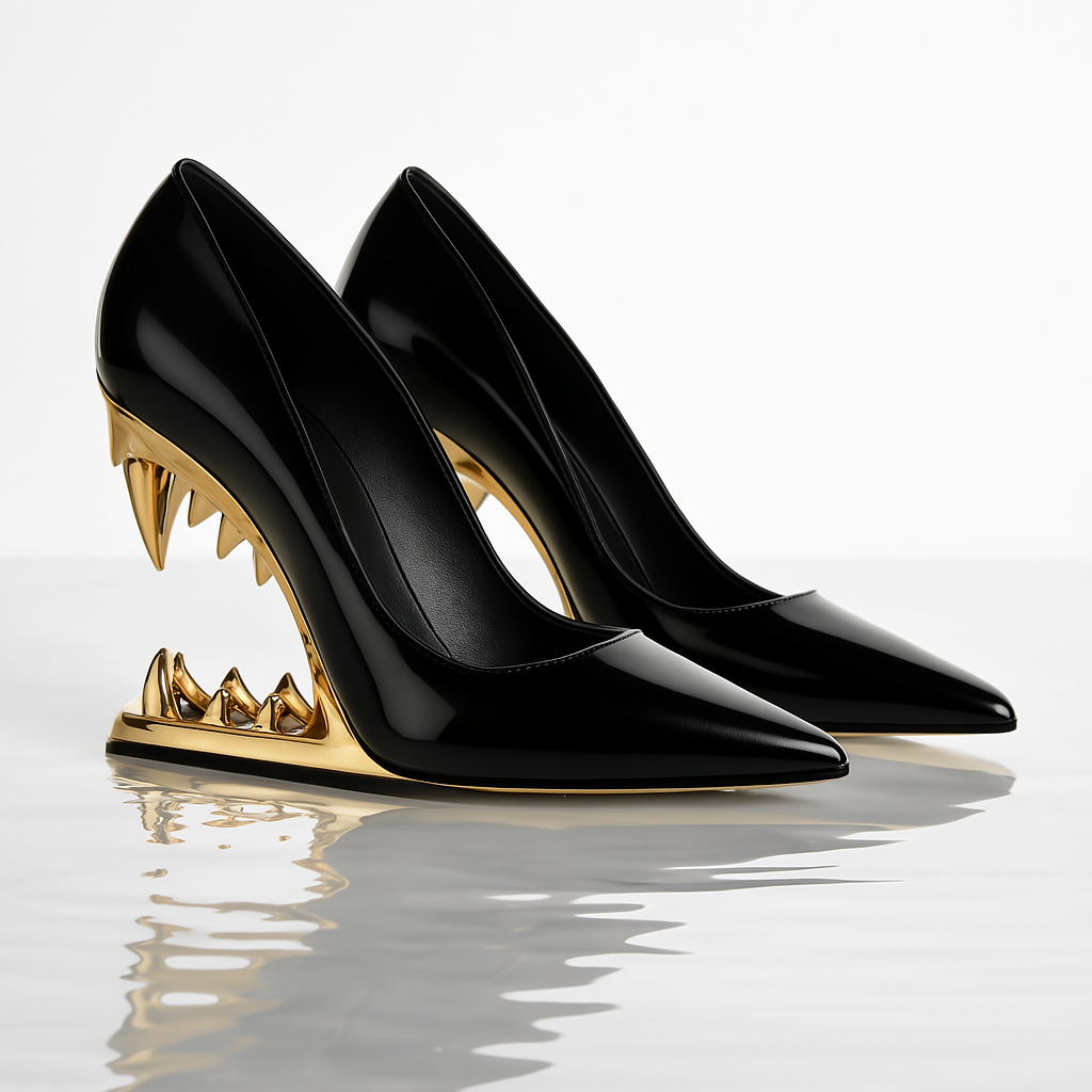 Panther Teeth High-Heel Stiletto Pumps
