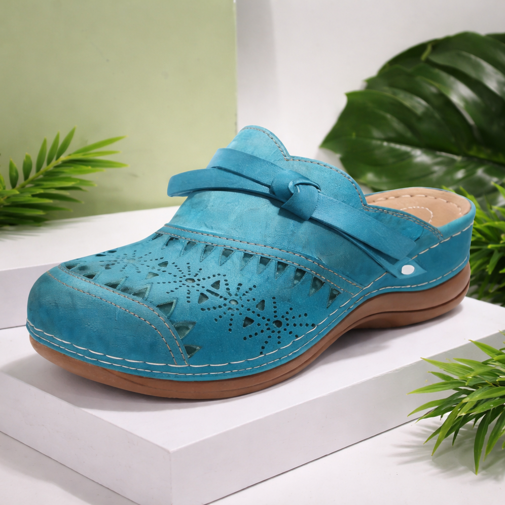 Nicholle | Bow Hollow Out Flat Mules