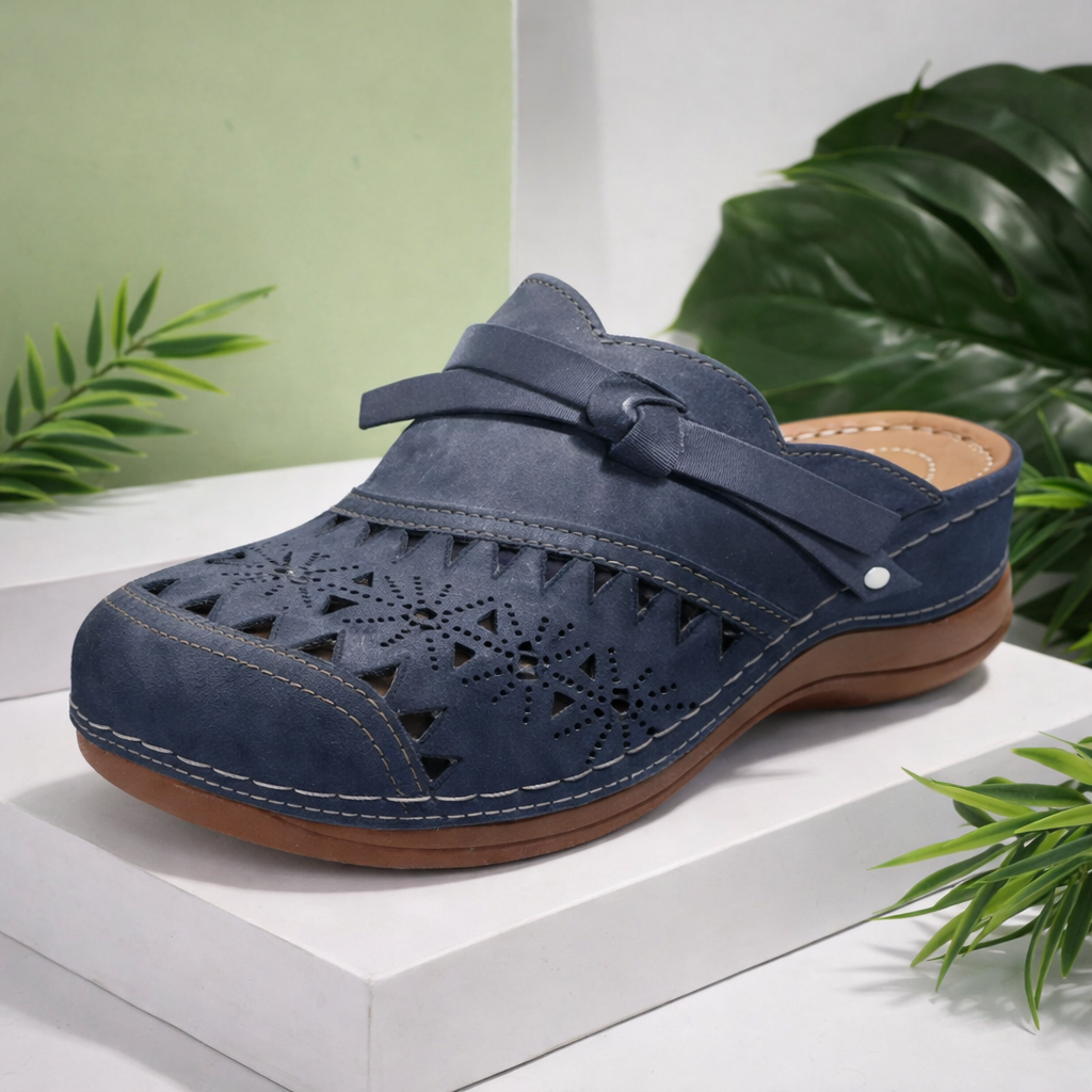 Nicholle | Bow Hollow Out Flat Mules