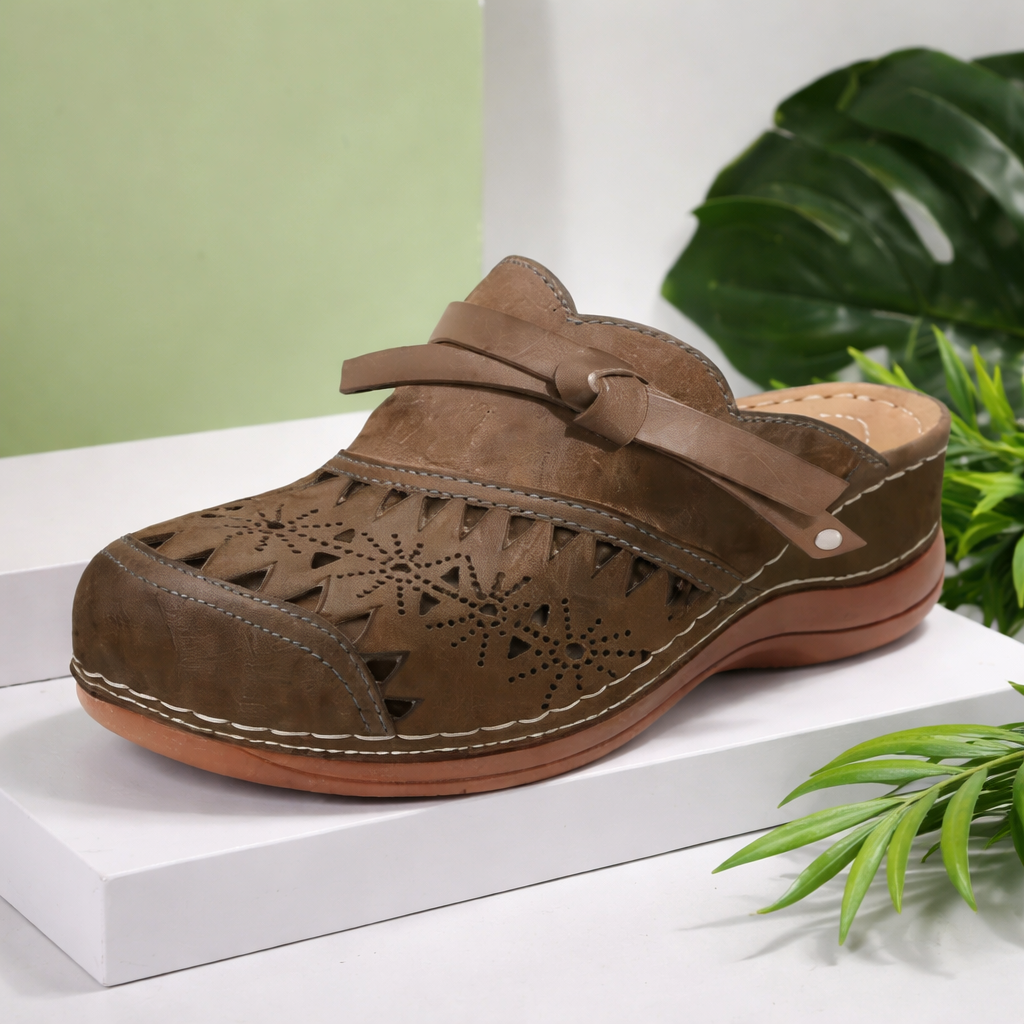 Nicholle | Bow Hollow Out Flat Mules