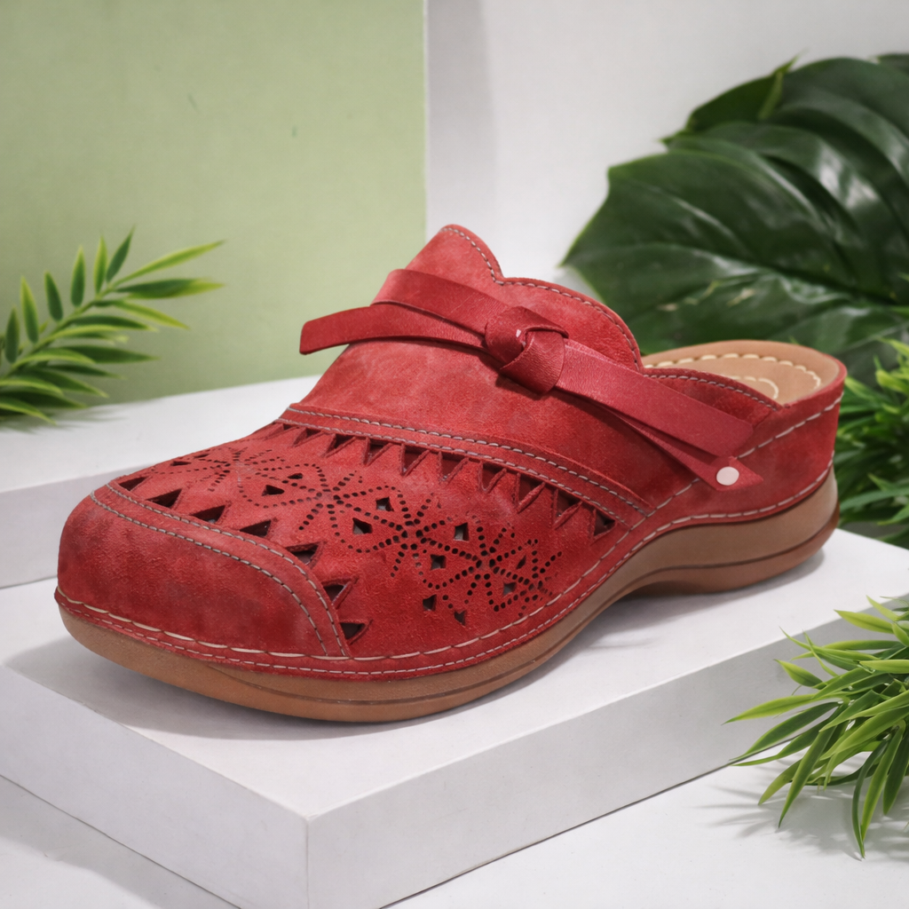 Nicholle | Bow Hollow Out Flat Mules