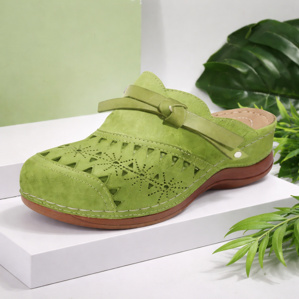 Nicholle | Bow Hollow Out Flat Mules