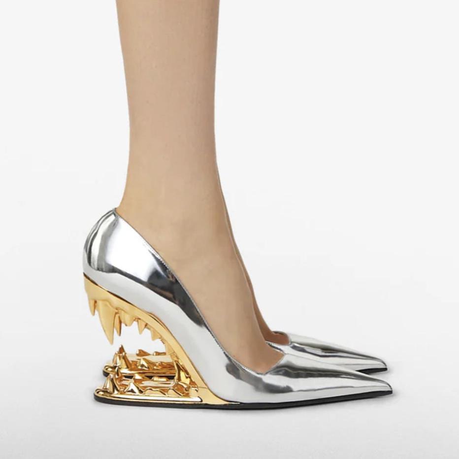 Panther Teeth High-Heel Stiletto Pumps