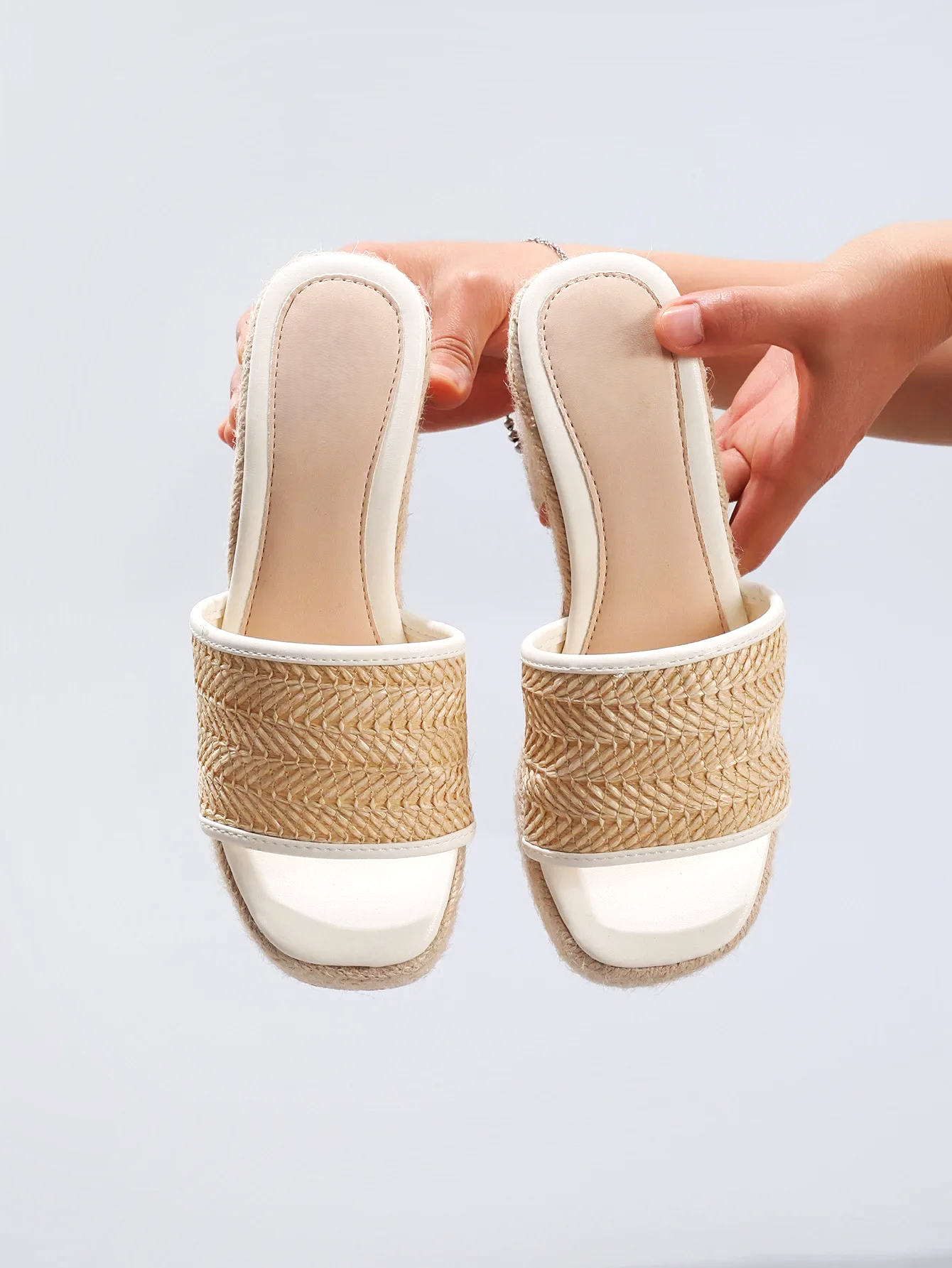 Natural Woven Heels