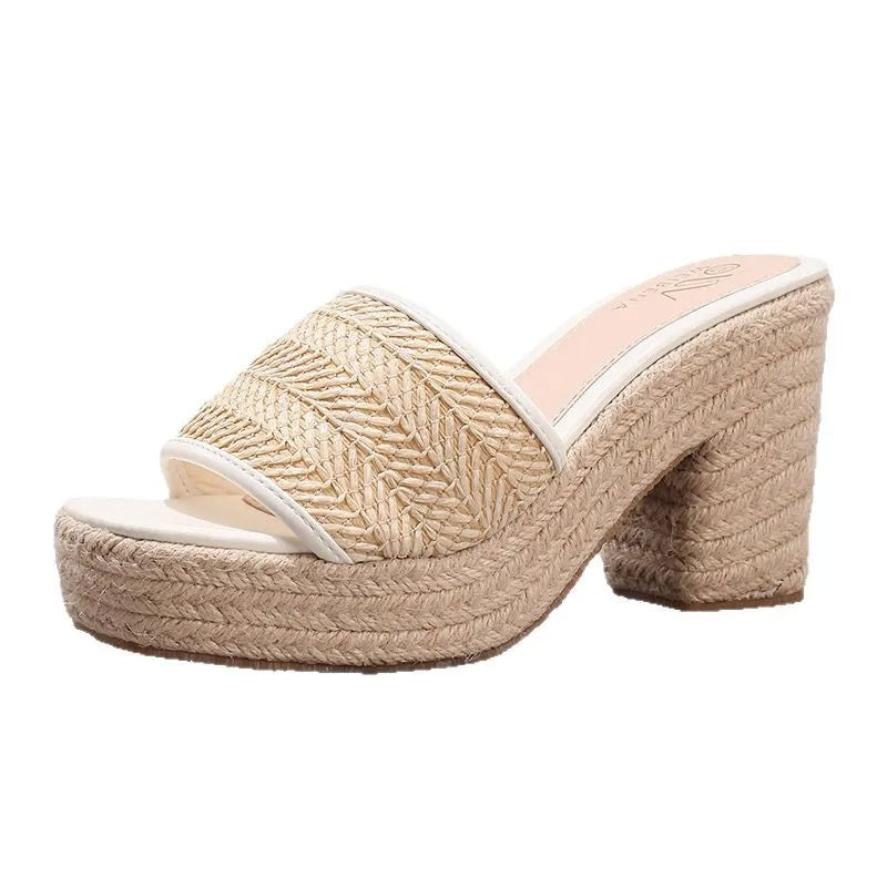 Natural Woven Heels