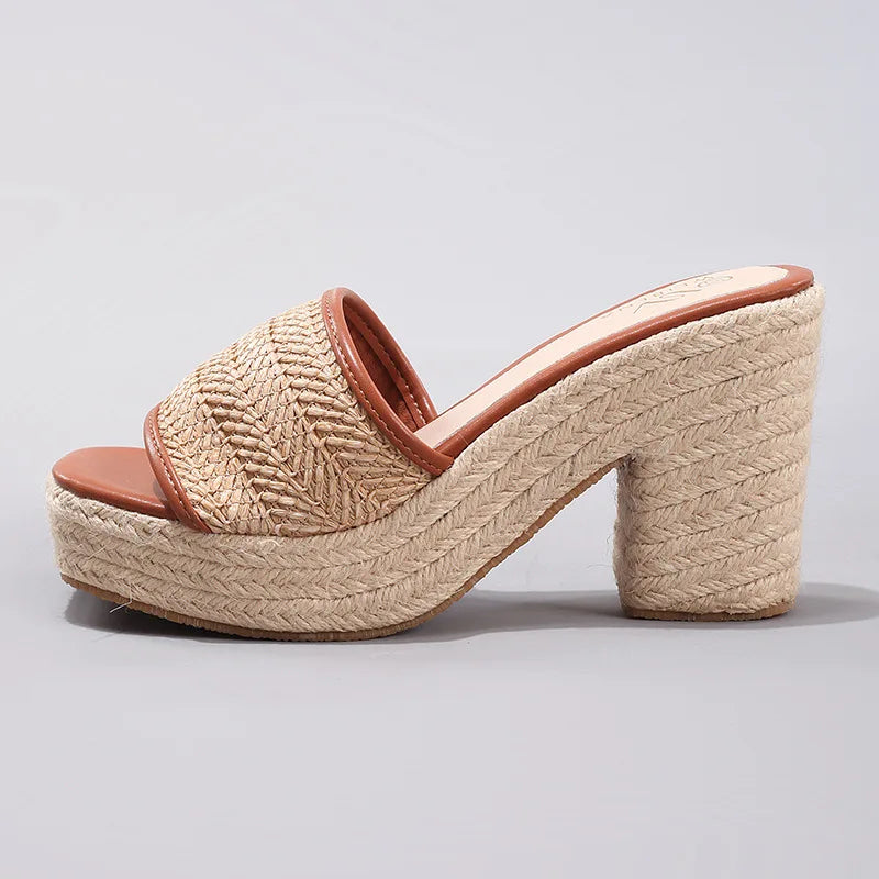 Natural Woven Heels