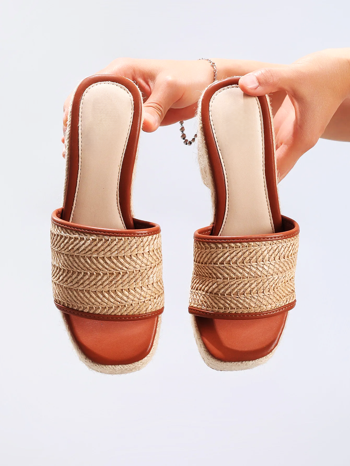 Natural Woven Heels