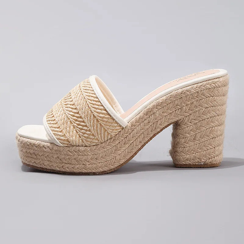 Natural Woven Heels