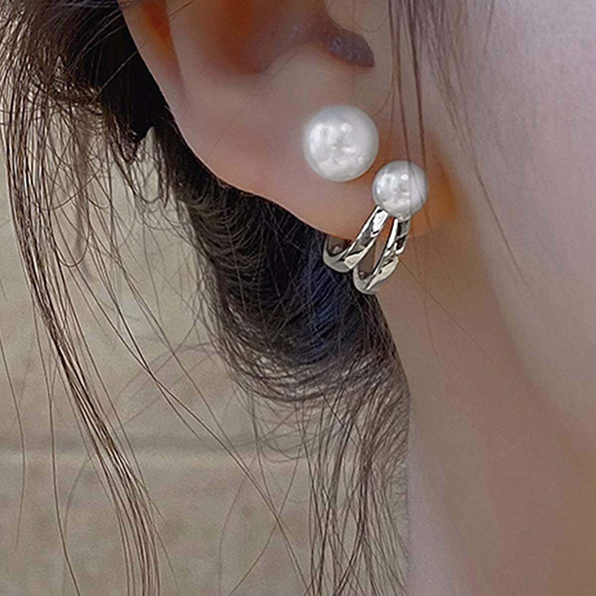 Twisted Pearl Statement Earrings