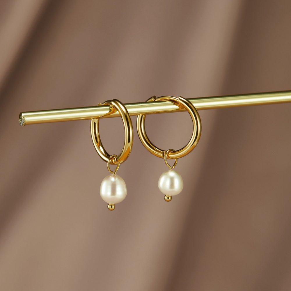 The Classic Pearl Hoop Earrings