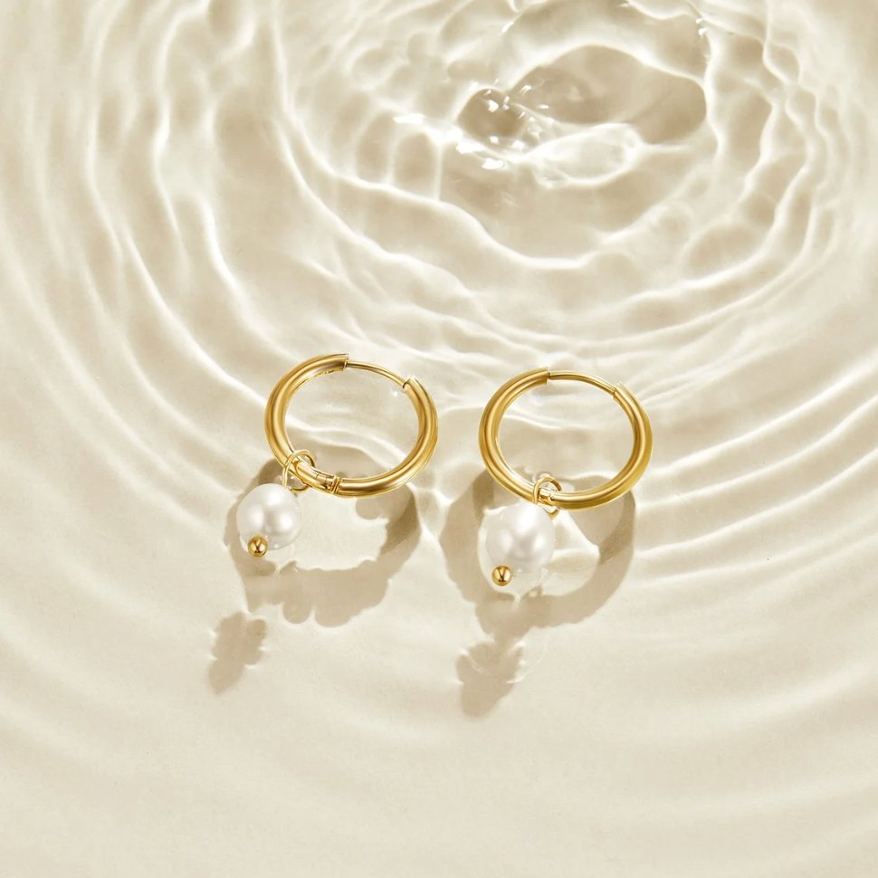 The Classic Pearl Hoop Earrings