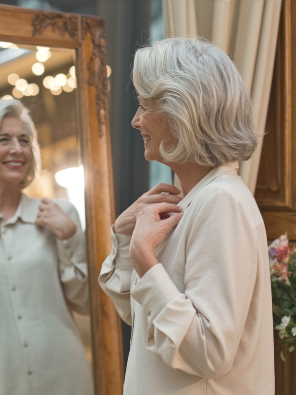 Would she smile in the mirror?